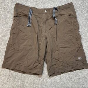 Mountain Hardwear Mens Hiking Shorts Brown Cargo Pockets Size XXL